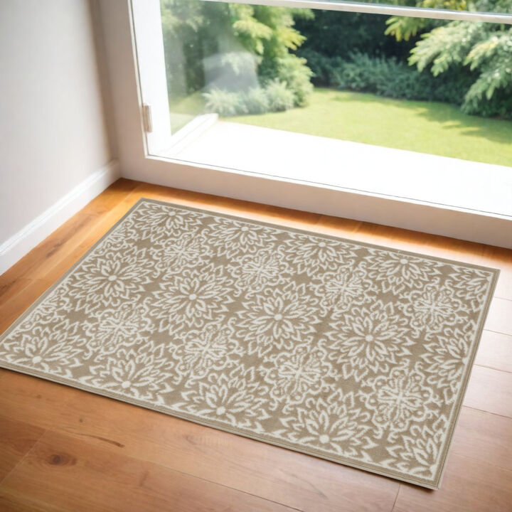 HomeRoots Floral Area Rug