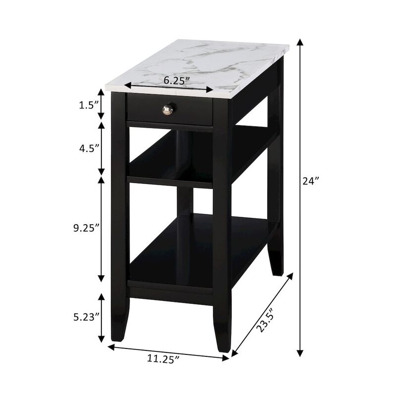 Convenience Concepts American Heritage 1 Drawer Chairside End Table with Shelves