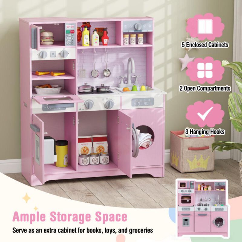Pretend Play Kitchen Toy Set with Accessory Playset Real Lights & Sounds for Interactive Fun image number 3