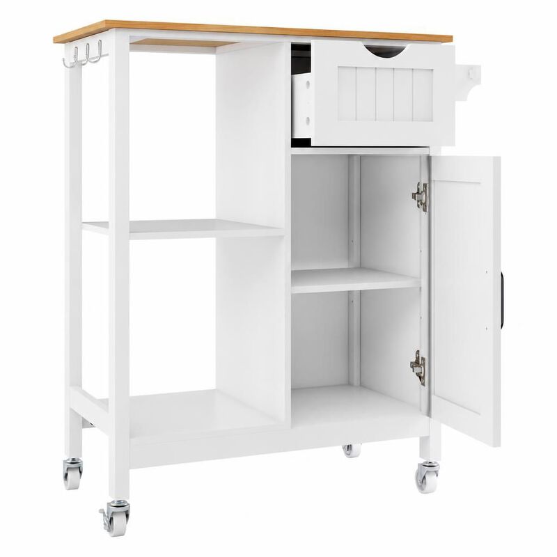 ELEMENT ACE Portable Mobile Kitchen Island Cart with Storage Cabinet, Rolling Table with Drawer, Spice Rack and Towel Rack on Wheels for Extra Kitchen Storage image number 0