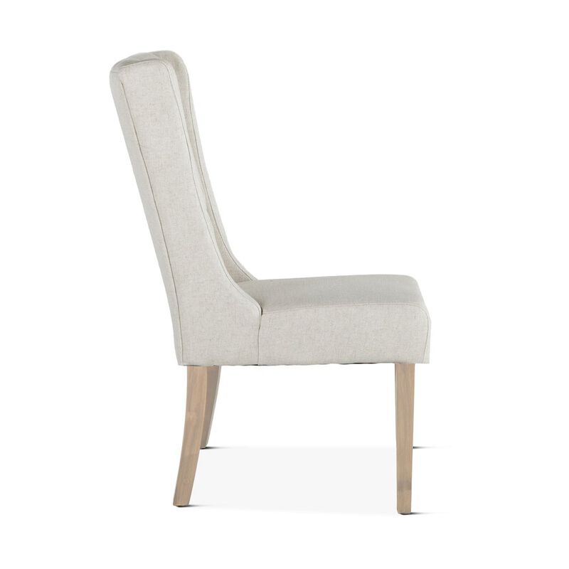 World Interiors Chloe Off-White Linen Dining Chair With Napoleon Legs image number 2