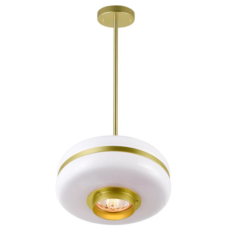 Elementary 1 Light Down Pendant With Pearl Gold Finish
