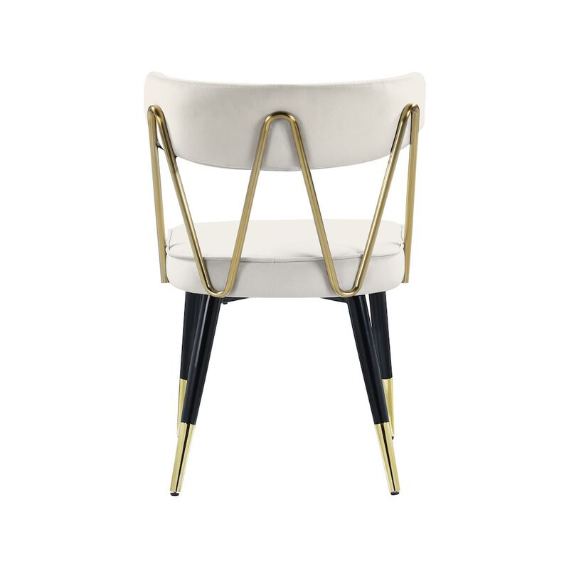 Meridian Furniture Rheingold Cream Velvet Dining Chair, Set of 2