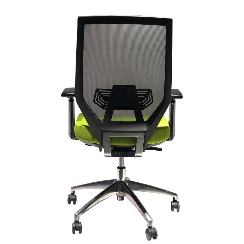 Adjustable Mesh Back Ergonomic Office Swivel Chair with Padded Seat and Casters, Green and Gray-Benzara