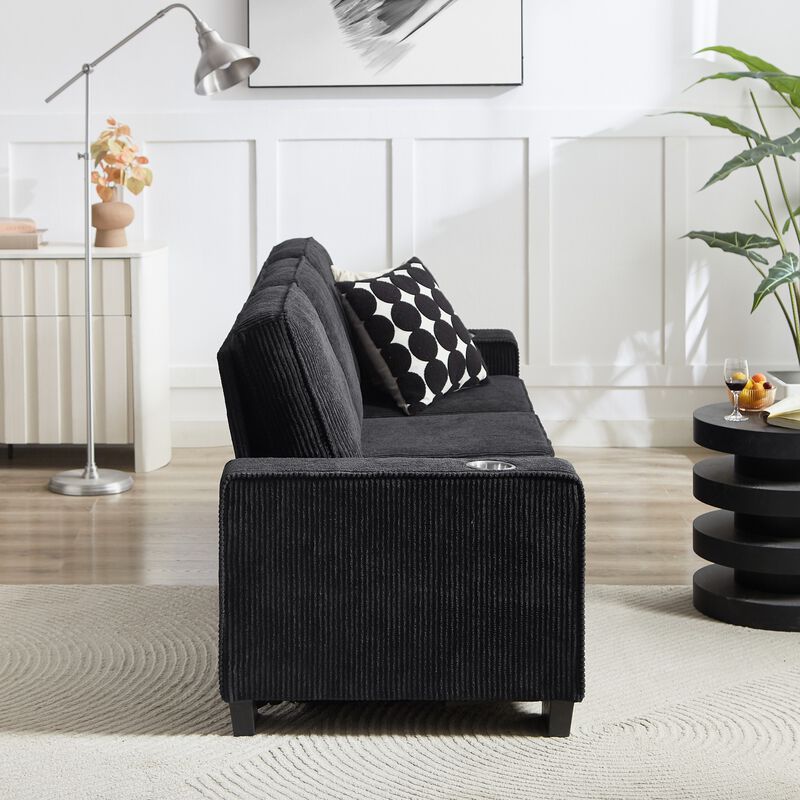 Crafre Corduroy 3‑Seater Sofa image number 8