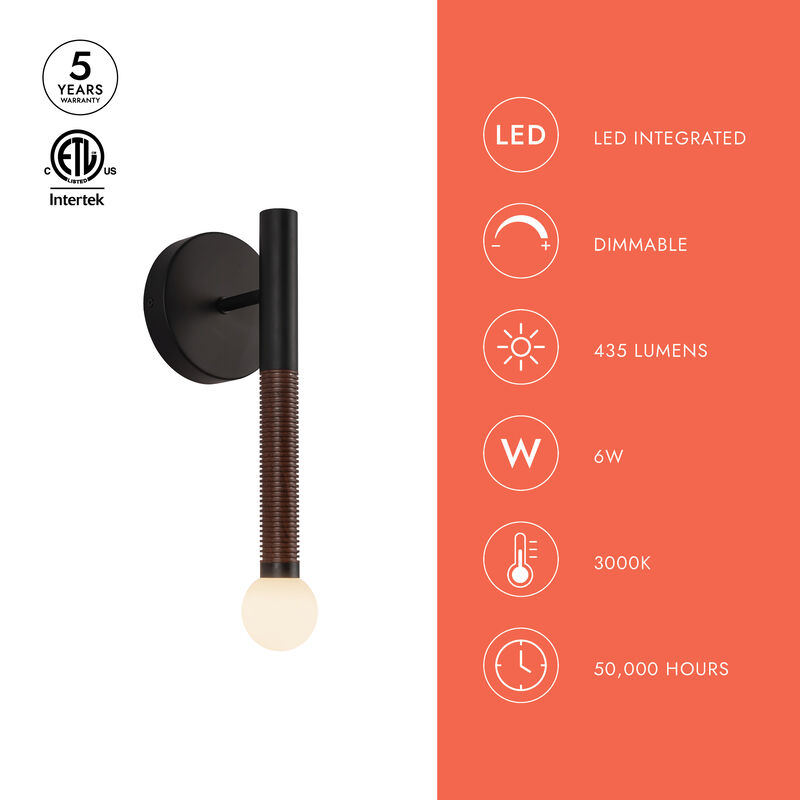 Arden 14-in Damp-Rated Dimmable LED Wall/Vanity Light image number 6