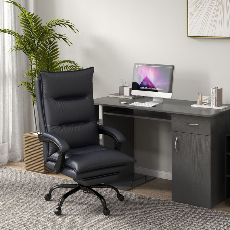 Vinsetto Executive Massage Office Chair with 6 Vibration Points, Microfiber Computer Desk Chair, Heated Reclining Chair with Footrest, Armrest, Double Padding, Charcoal Gray image number 3