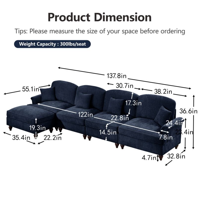 Webfur Mid-Century Modern L-Shaped Sectional Sofa image number 9