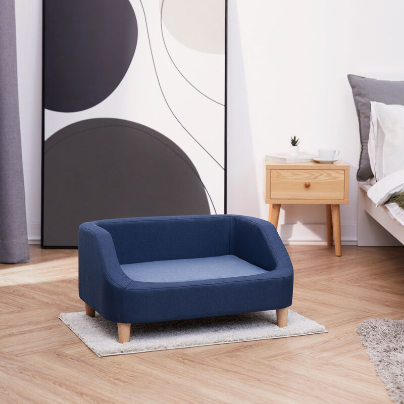 Bennett Elevated Linen Sofa Pet Daybed for Small and Medium Dogs, Navy image number 7