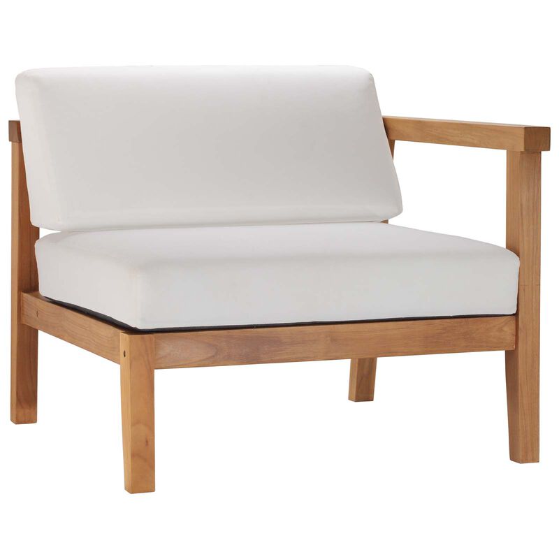 Modway - Bayport Outdoor Patio Teak Wood 2-Seater Loveseat Natural White