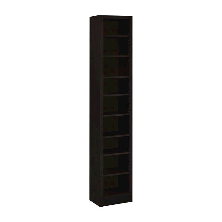 Simple Relax Rectangular Bookcase With 2 Fixed Shelves, Cappuccino