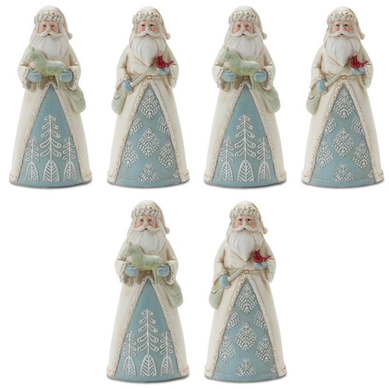 Set of 6 Santa Figurines for Christmas Décor