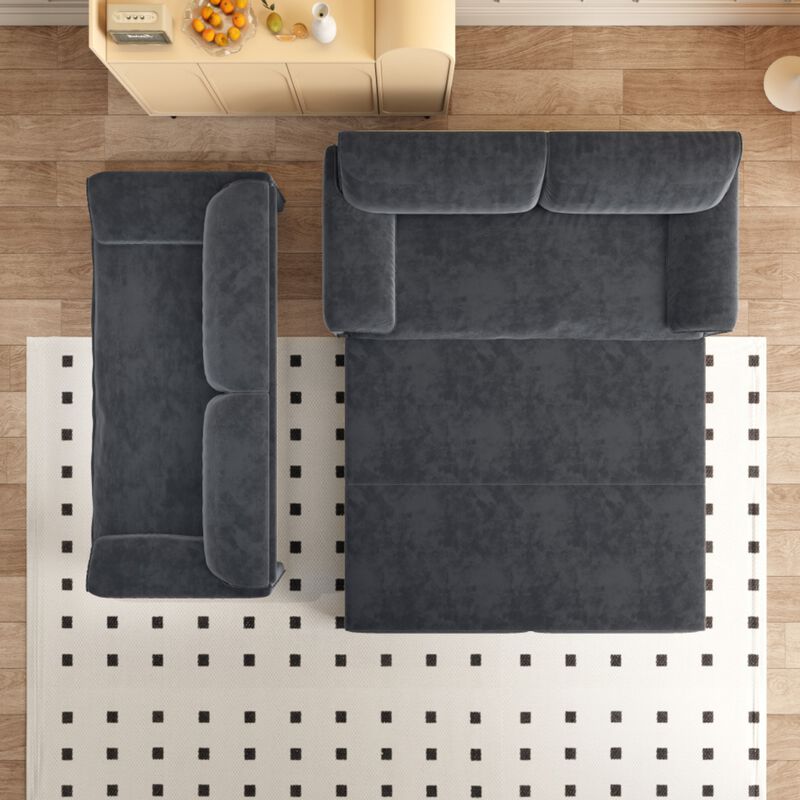 Lescet Velvet Pull‑Out Sleeper Sofa Bed image number 2