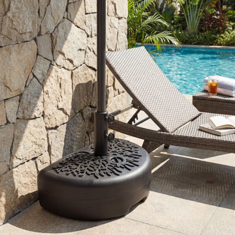 55 LBS Half Round Patio Umbrella Base  for Deck Lawn Poolside image number 1