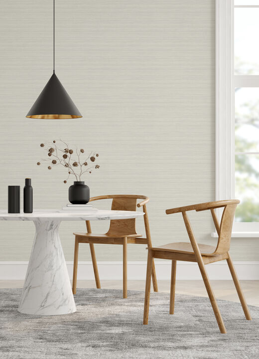 Shantung White Silk Wallpaper (Set of 2)