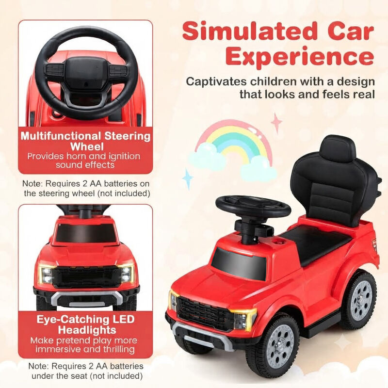 Toddler 3 in 1 Push Ride On Car for Park Backyard and Outdoor Use image number 3