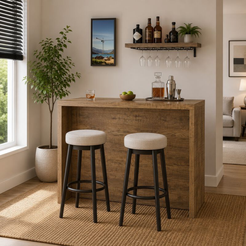 Anga Home Bar, 6 Shelves, 12 Bottle Holder, Stemware image number 8