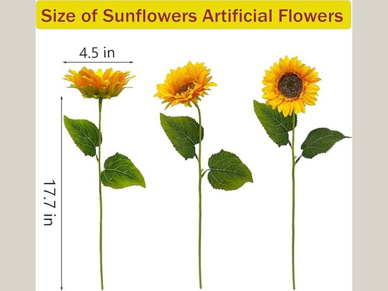 10 Piece Artificial Sunflower Flower Stems Long Stem Wedding Centerpiece Decor image number 2