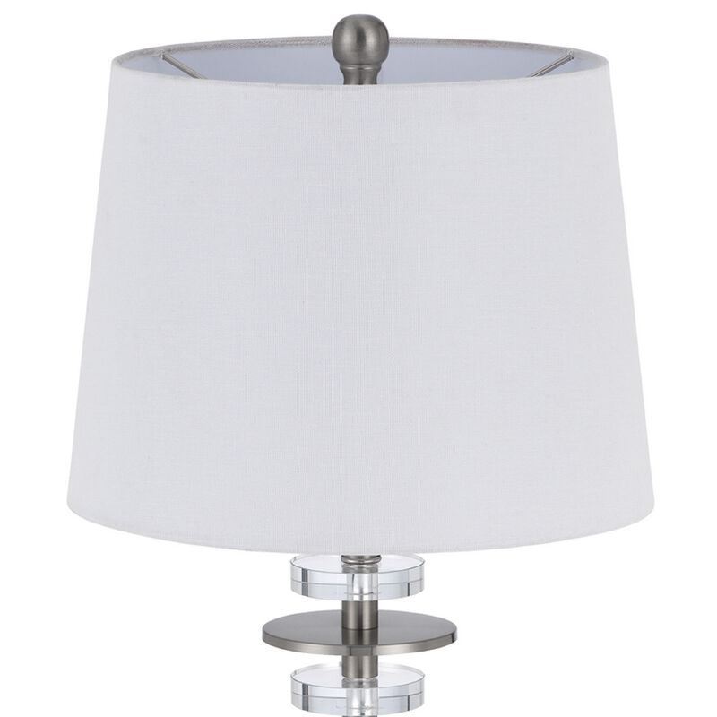 Tika Table Lamp Set of 2, Crystal Rings and Brushed Steel, Fabric Shade image number 5