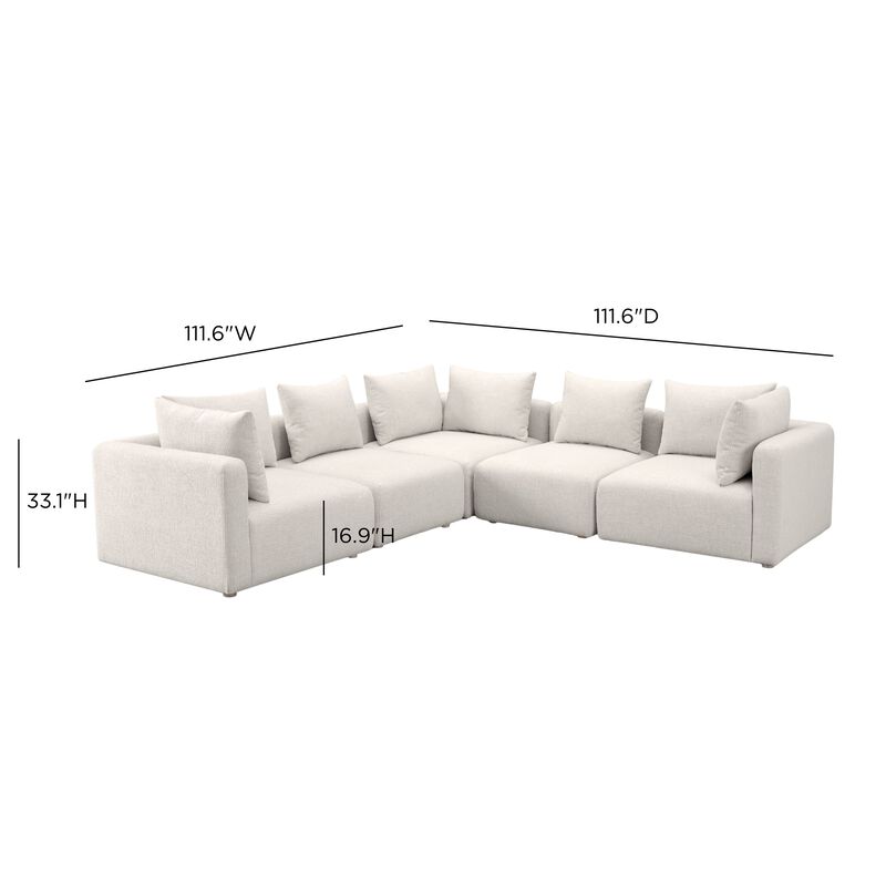 Hangover Heavy Textured Fabric 5-Piece Modular L-Sectional image number 3