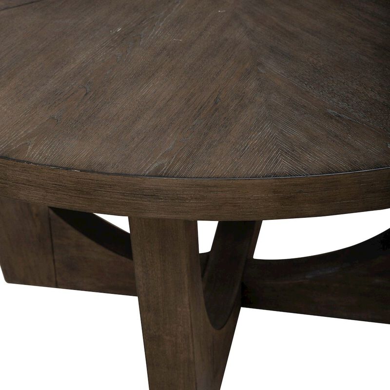 Liberty Furniture Cascade Pedestal Table for Dining Room with Removable Leaf - Satin Espresso Oak image number 5