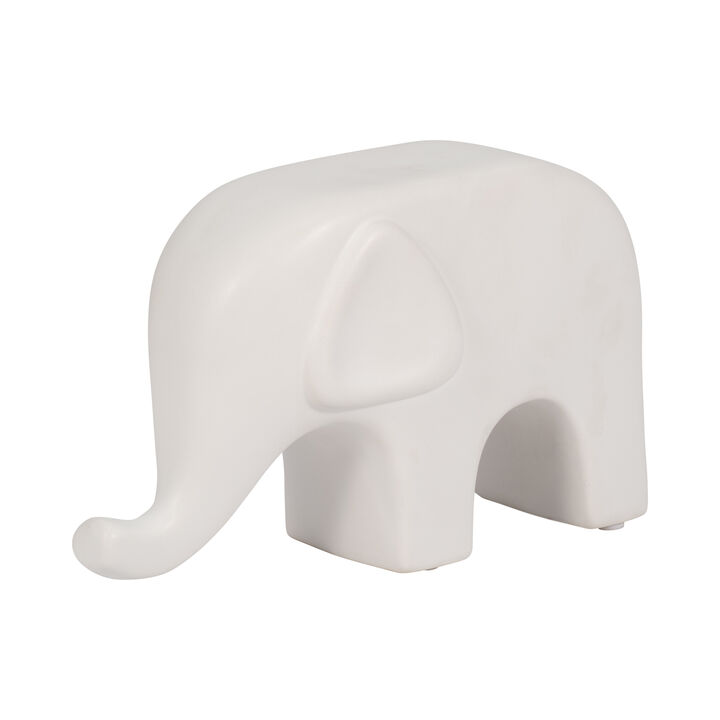9" Big Ear Elephant, White