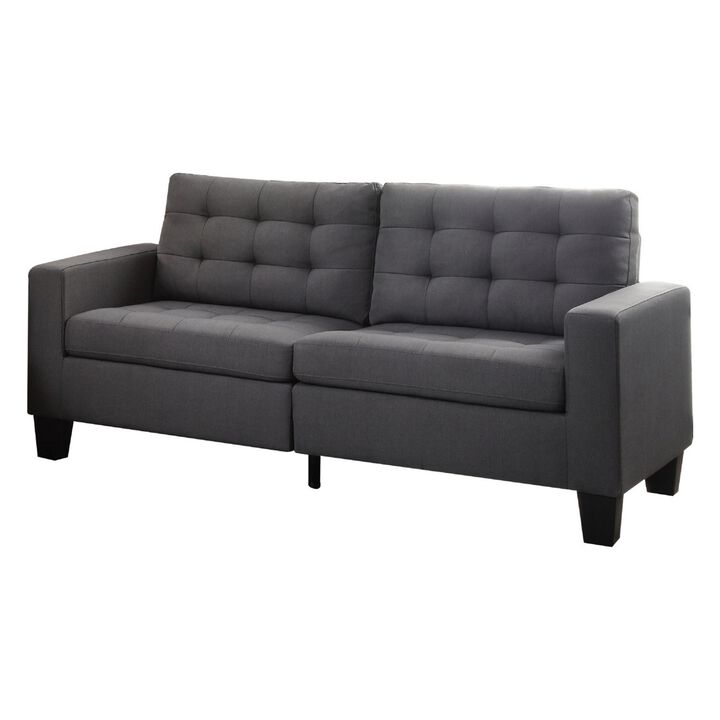 Dashing Sofa In Gray Linen Fabric-Benzara