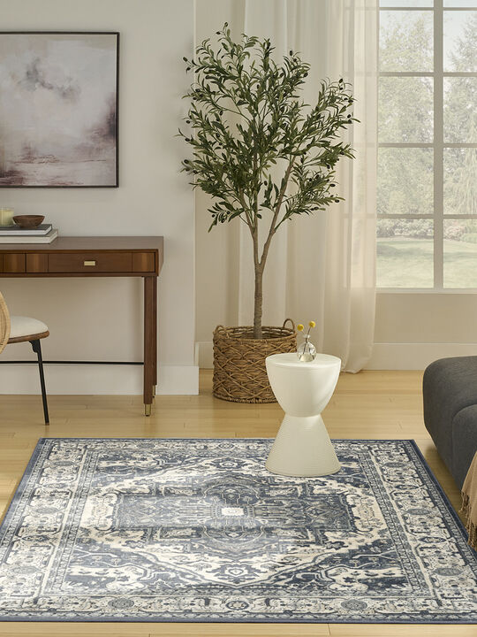 Quarry QUA18 Navy/Ivory 6' x 9' Rug