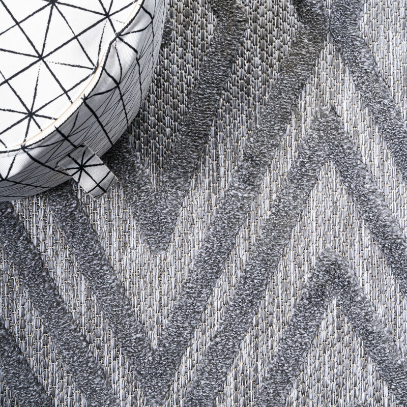 Balansat Moroccan Diamond Round Indoor/Outdoor Area Rug