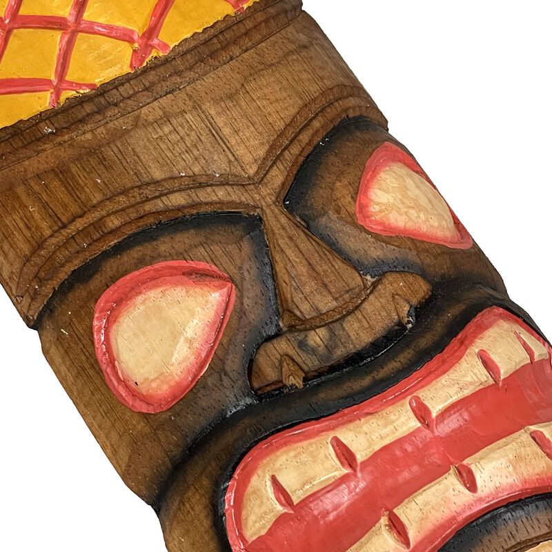 Set Of 10 Hand-Carved Tropical Island Style Tiki Masks Decorative Wall Hangings image number 2