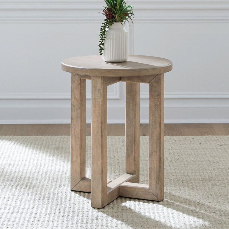 Liberty Furniture 3 Pc Living Room Set - Cocktail Table, Chairside Table  - Barley Buff Birch Wood image number 4