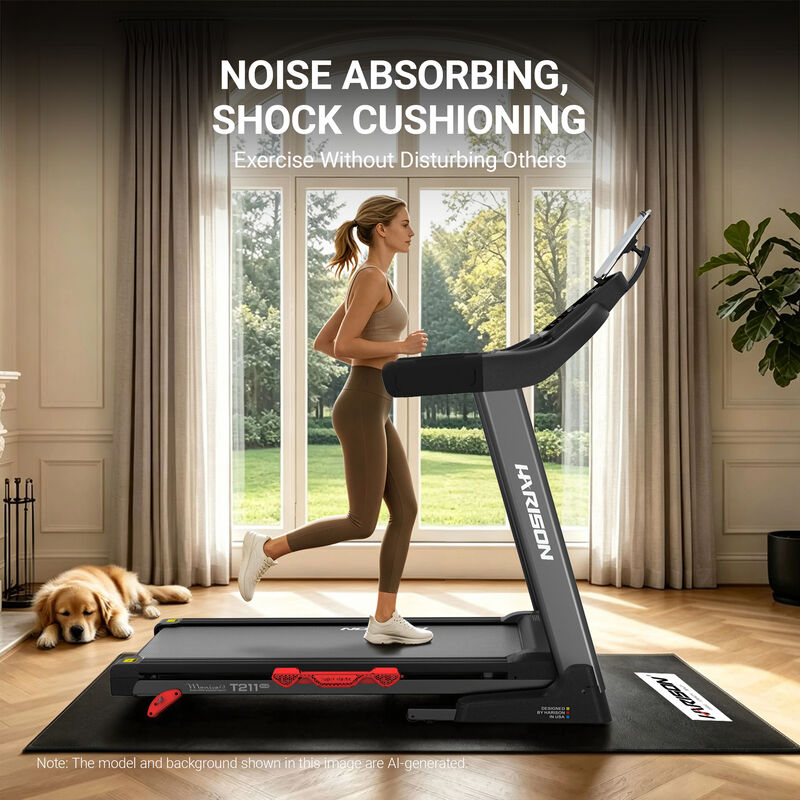 HARISON Elliptical Mat for Carpet & Hardwood Floors, 4.3mm Thickness, Compatible for Treadmills, Elliptical, Exercise Bikes, Stationary Cycles and Accessories (HR-001) image number 4