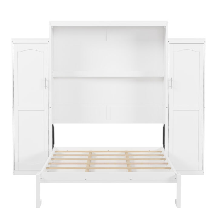 Merax Murphy Bed with 2 Wardrobe and Storage Shelf