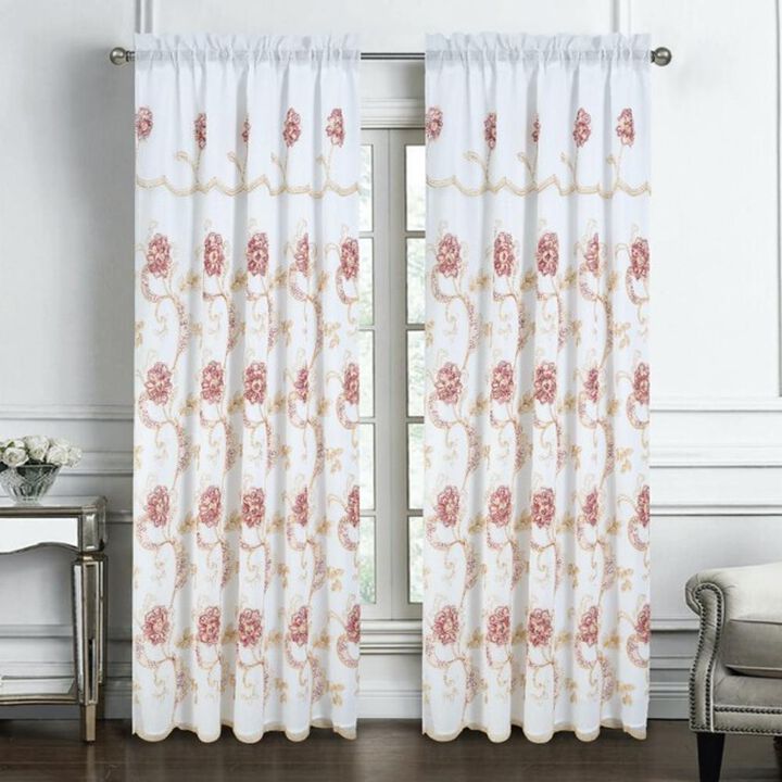 RT Designers Collection Remy Stylish & Premium Embroidered Curtain Panel