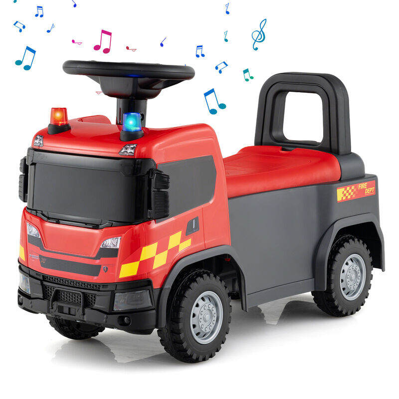 Ride On Push Truck Toy for Kids with Steering Wheel and Music for Playroom image number 3