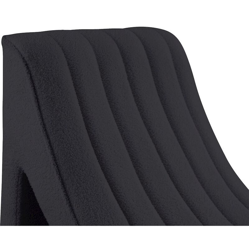 Meridian Furniture Orian Black Teddy Fabric Chaise