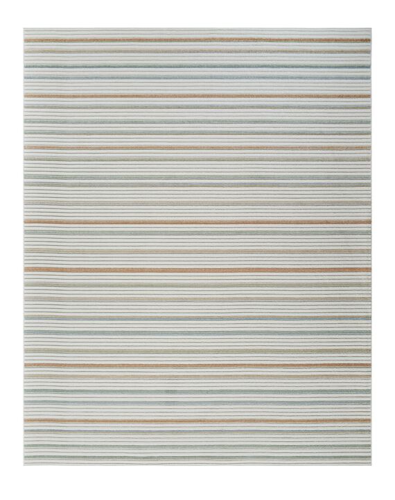 HomeRoots Striped Distressed Indoor Outdoor Area Rug