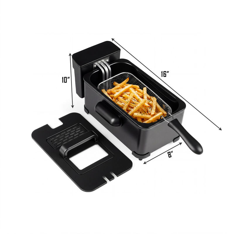 Electric Deep Fryer with Touchscreen Controls 1700W Power and Enamel Oil Tank image number 2