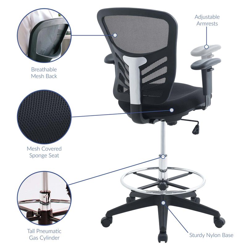 Modway Furniture - Articulate Drafting Chair Black image number 4