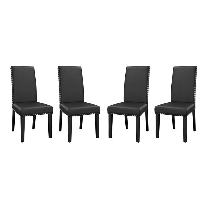 Parcel Dining Side Chair Vinyl Set of 4-Benzara