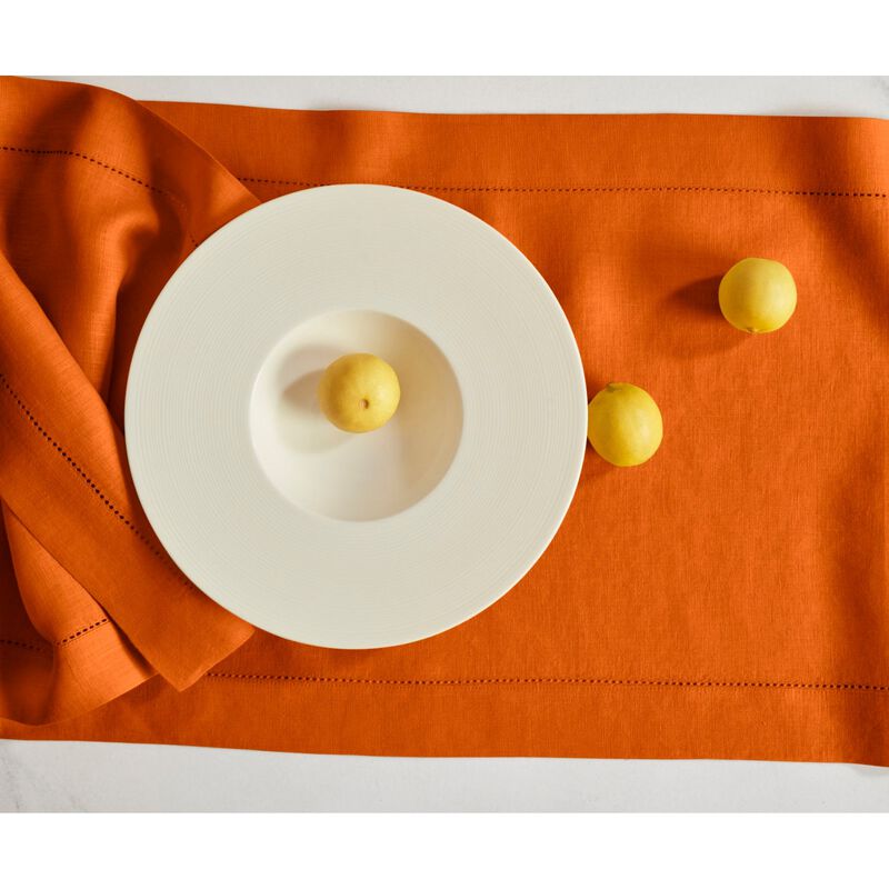 Solino Home 100% Pure Linen Table Runner - Sonoma Hemstitch