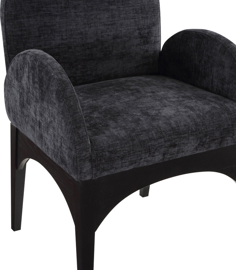 Meridian Furniture Waldorf Black Chenille Fabric Dining Chair image number 6
