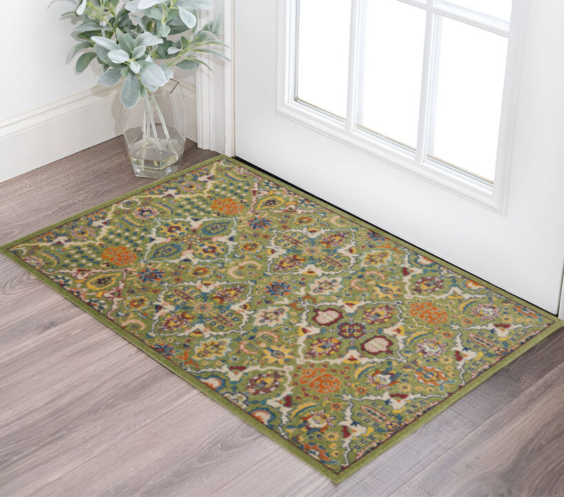 HomeRoots Floral Power Loom Area Rug