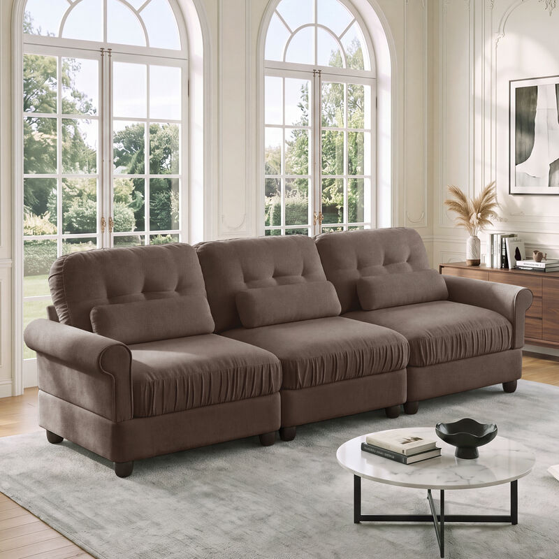 Juspep Mid Century Modern Chenille 3‑Seater Modular Sofa image number 2