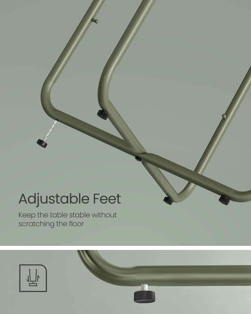 Bedside End Table with Fabric Bin &ndash; Small Accent Table with Storage Basket for Books, Blankets or Remotes