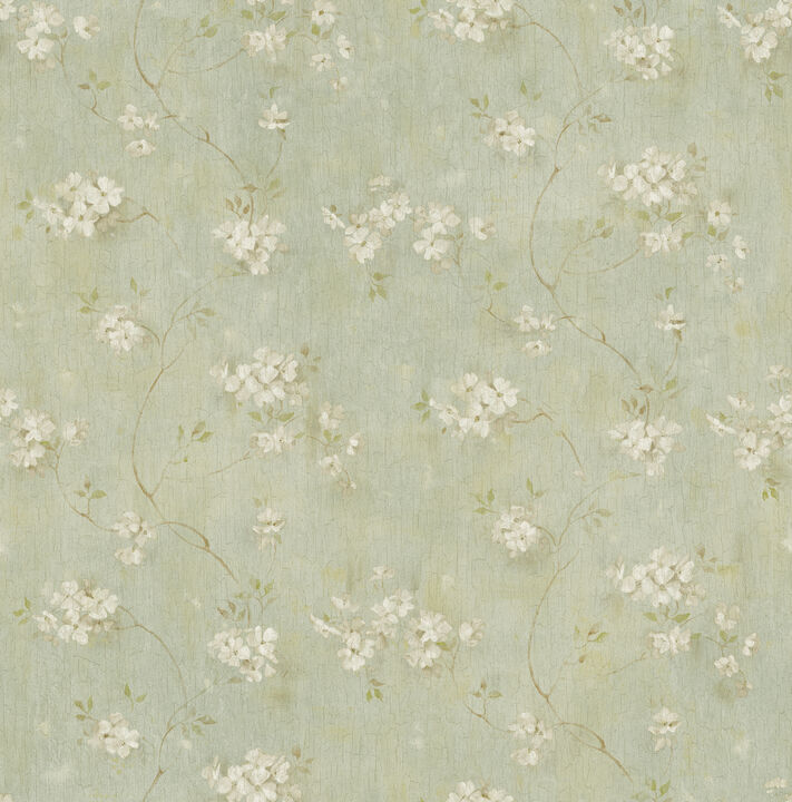 Braham Aqua Floral Trail Wallpaper