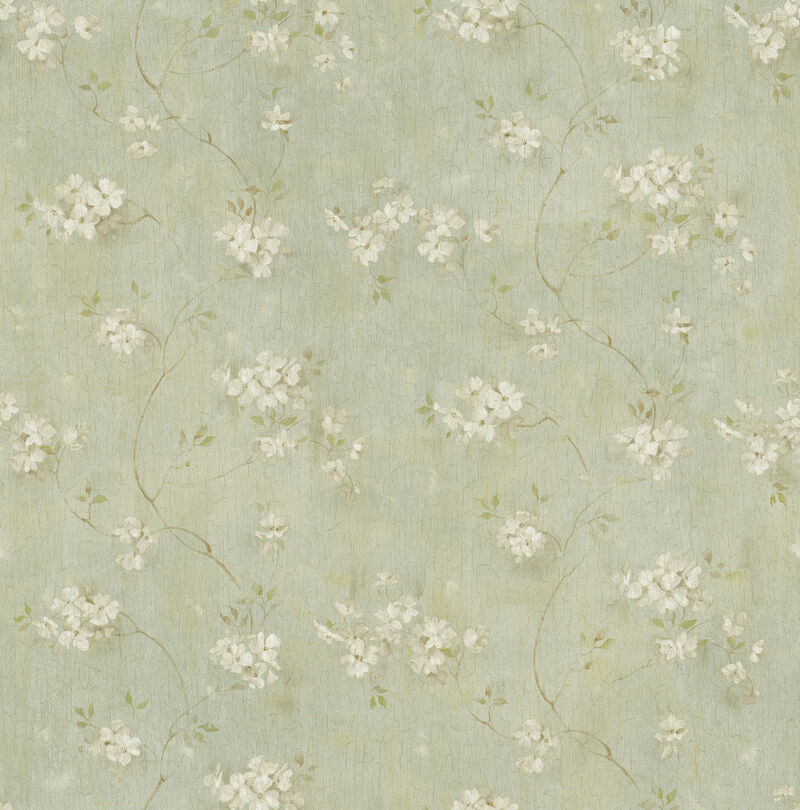 Braham Aqua Floral Trail Wallpaper image number 0