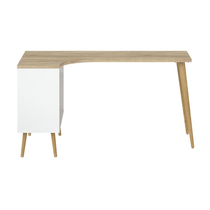 Tvilum Diana 2 Drawer, 3 Shelf Desk, White/Oak Structure