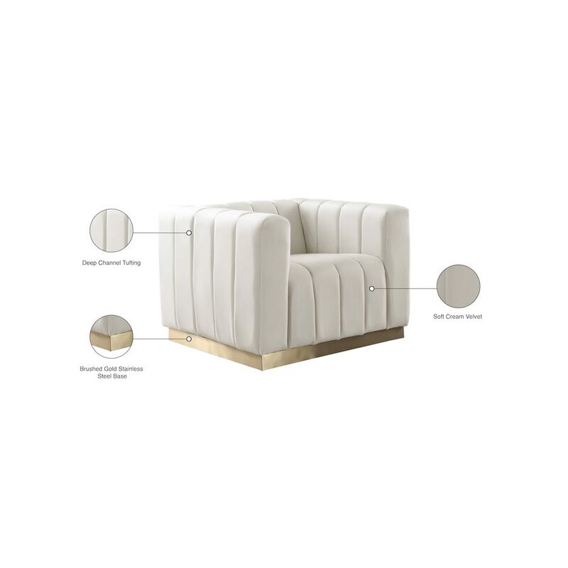 Meridian Furniture Marlon Cream Velvet Chair