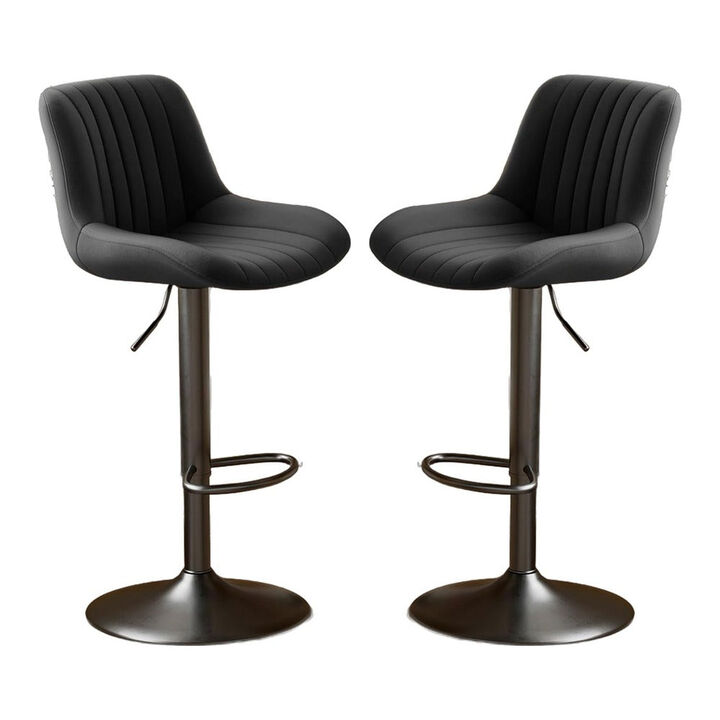 Swivel Bar Stools Set of 2, Upholstered Counter Height Bar Stools with Back and Footrest, 360 Degree Swivel Kitchen Island Chairs, Modern Barstools for Kitchen Counter, Home Bar, Dining